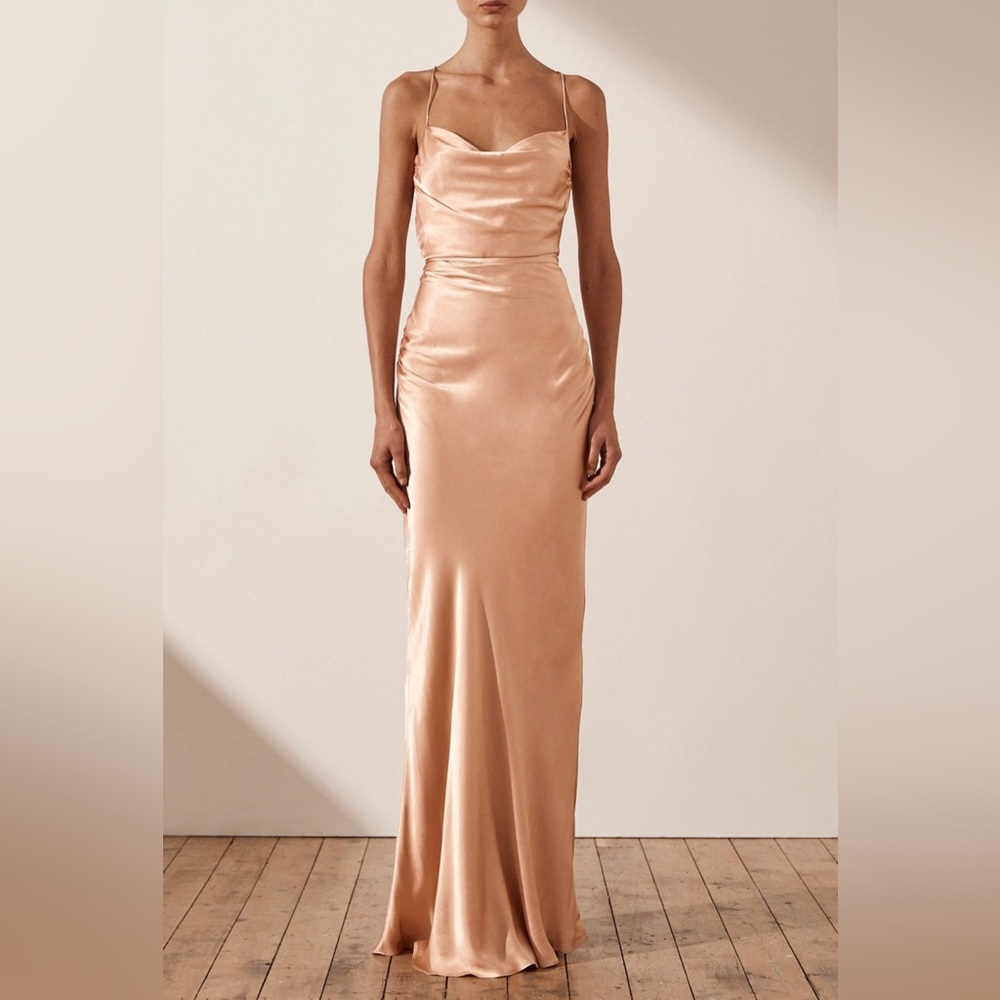 Shona Joy LA LUNE LACE BACK MAXI DRESS - DESERT ROSE